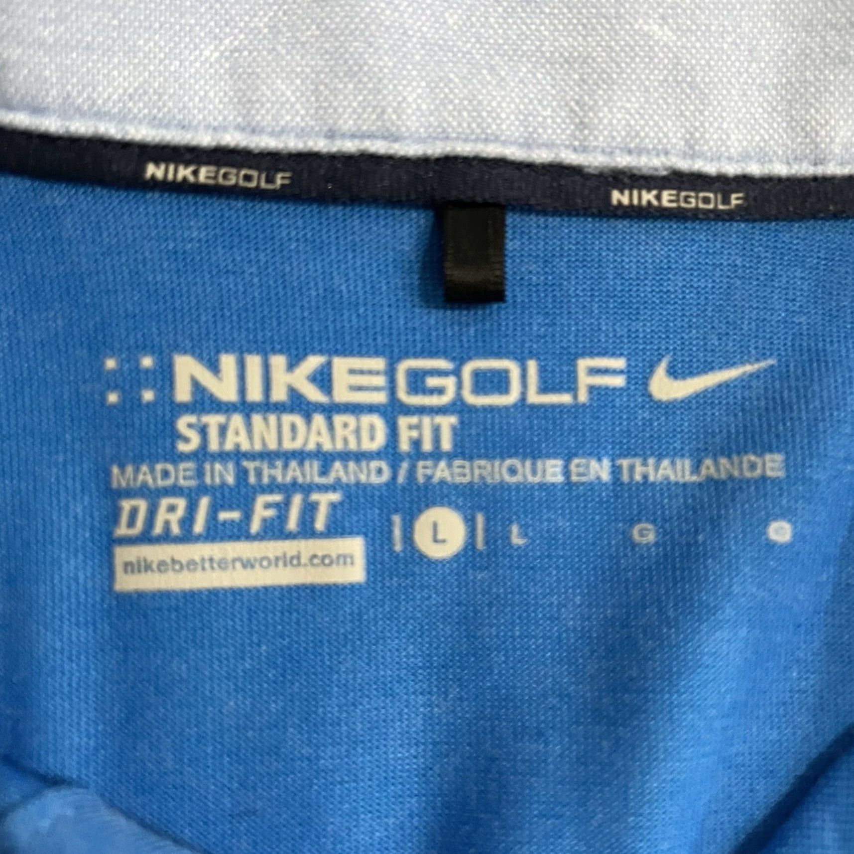 Nike NikeGolf Polo Shirt Mens L Blue Striped Dri-Fit Shirt Size US L / EU 52-54 / 3 - 4 Thumbnail