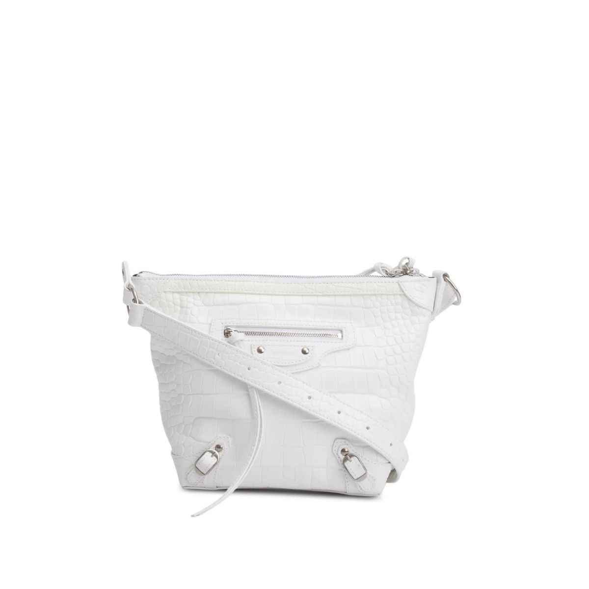 Balenciaga Balenciaga XS Neo Classic White Croc Embossed Leather Bag Size ONE SIZE - 1 Thumbnail