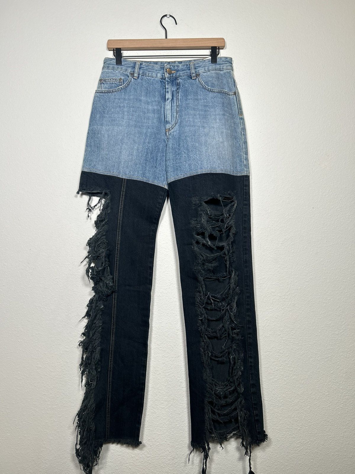 Peter Do SS21 Distressed Combo Jeans Size US 30 / EU 46 - 1 Thumbnail