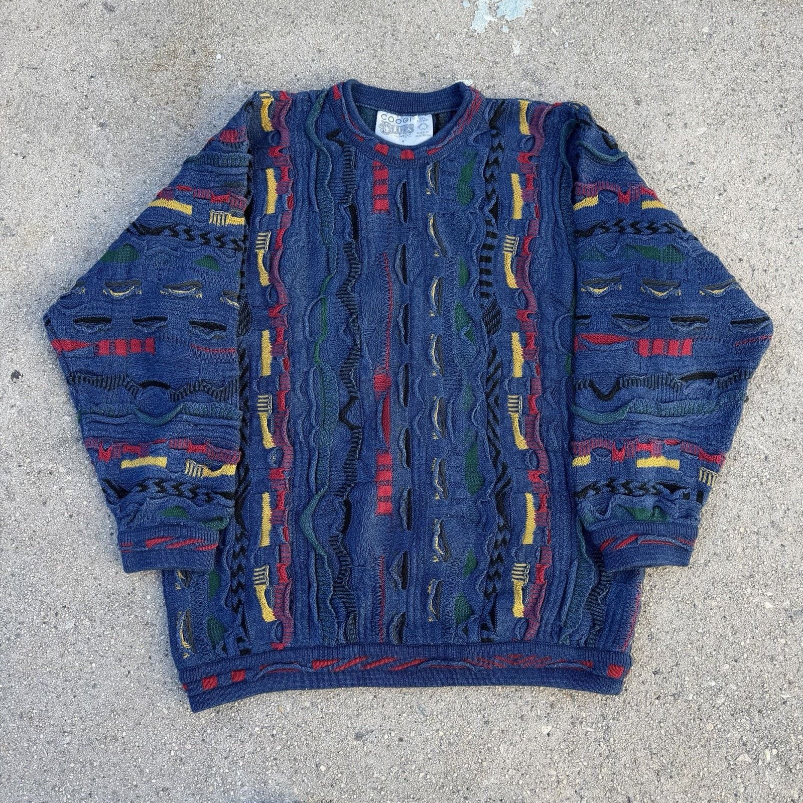 Coogi × Vintage Vintage Coogi Blues Knit Sweater Biggie Smalls Bill Cosby Size US M / EU 48-50 / 2 - 1 Thumbnail