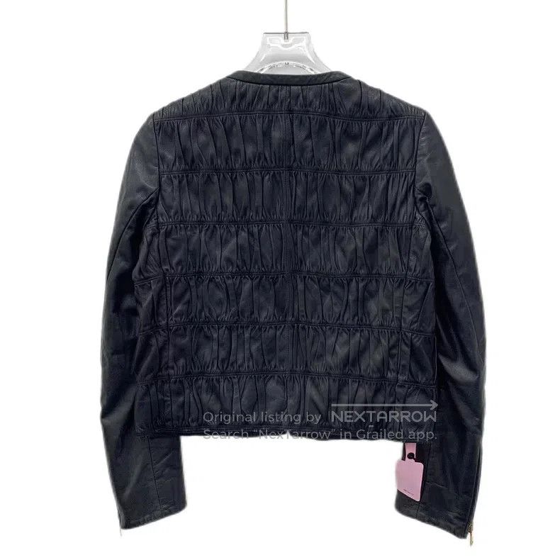 Prada Prada Black pleated sheepskin zipper long-sleeved leather Size XS / US 0-2 / IT 36-38 - 2 Thumbnail