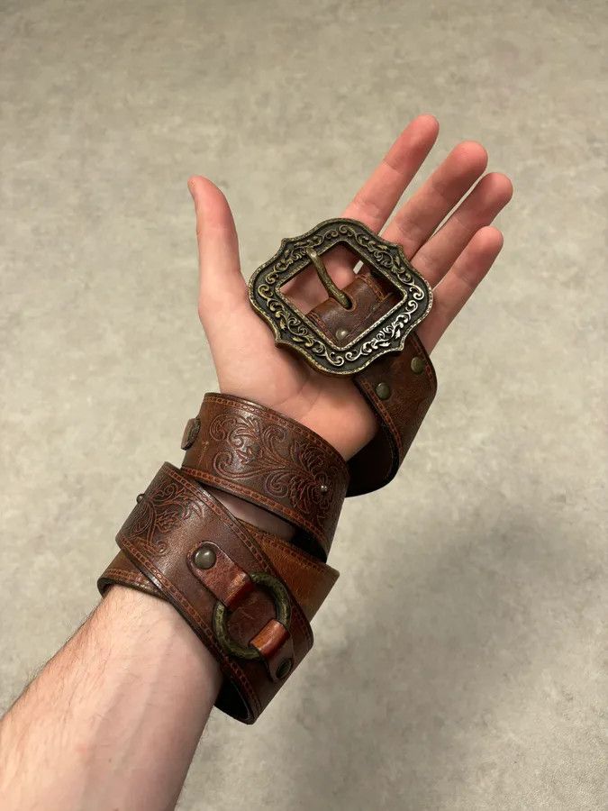 Dsquared2 Dsquared2 Brown Leather Belt Ornamental Buckle Size ONE SIZE - 2 Thumbnail