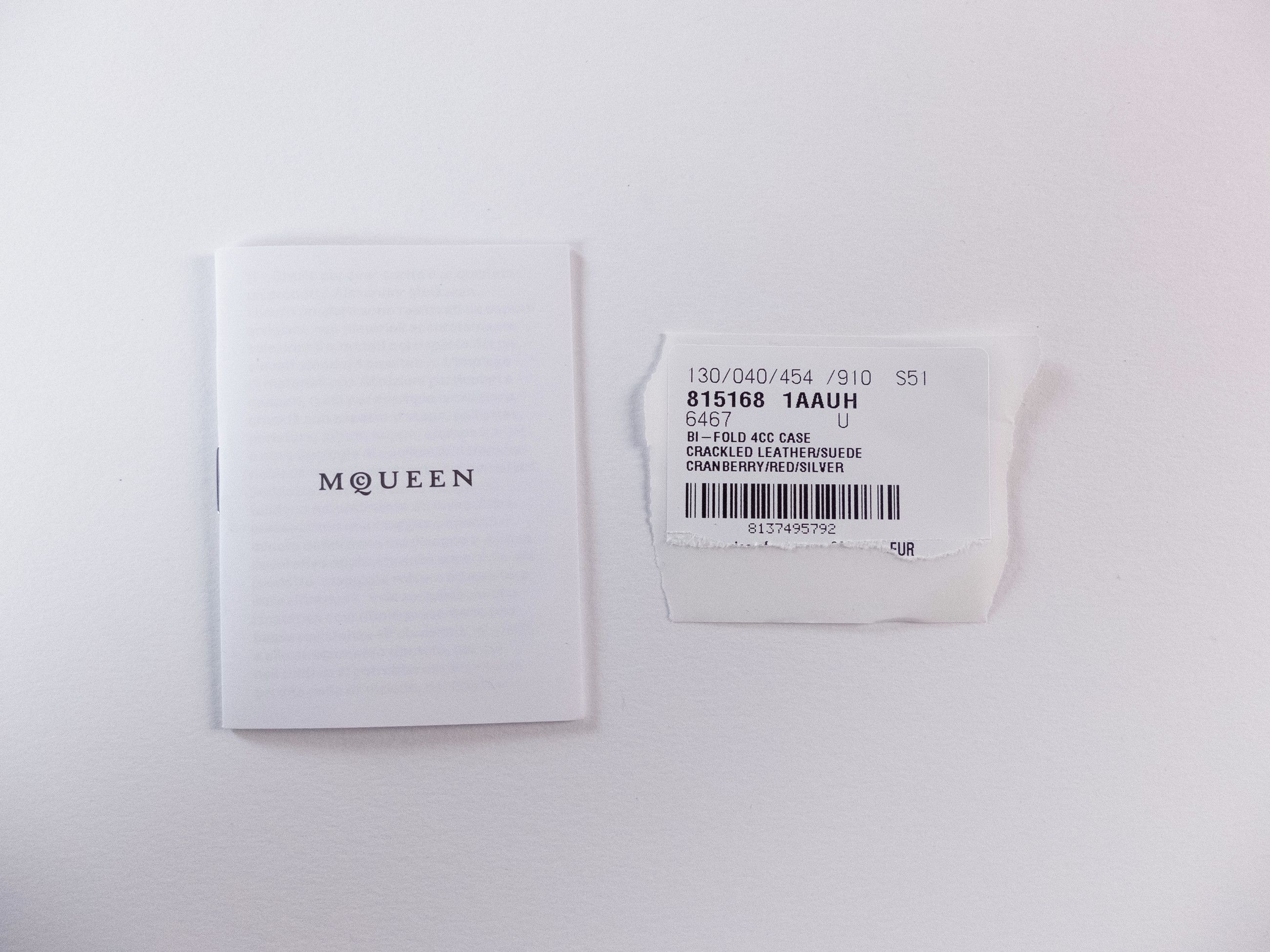 Alexander McQueen ALEXANDER MCQUEEN red cracked leather bifold card holder Size ONE SIZE - 9 Thumbnail