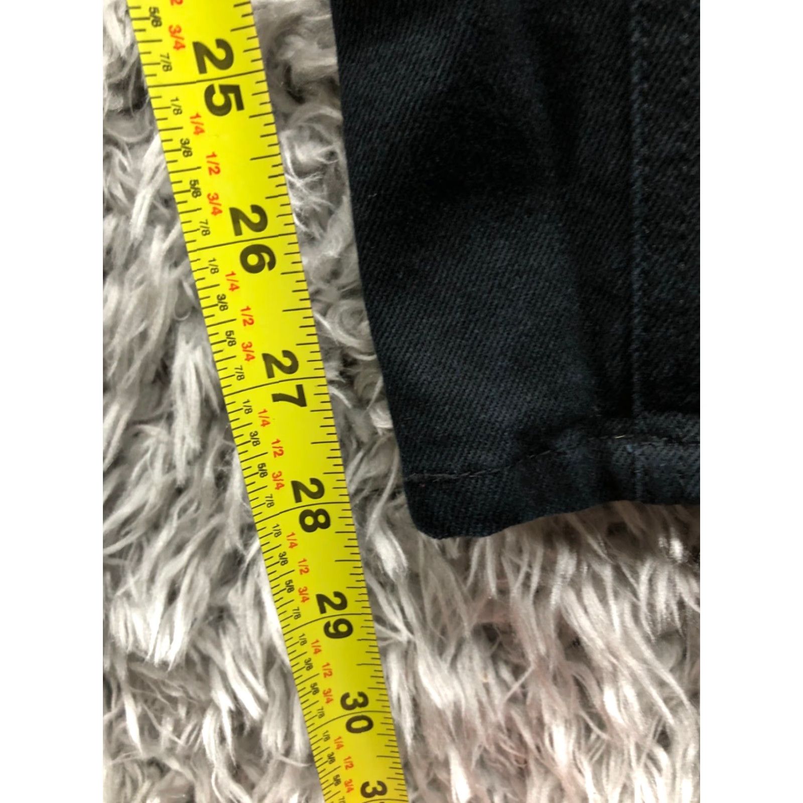 Denime NY Jeans Womens Jeans Size 8 Dark Wash Black Denim Straight Mid Rise Regular 5-Pocket Zipper Button Belt Loops 29in Inseam Size 30" / US 8 / IT 44 - 3 Thumbnail
