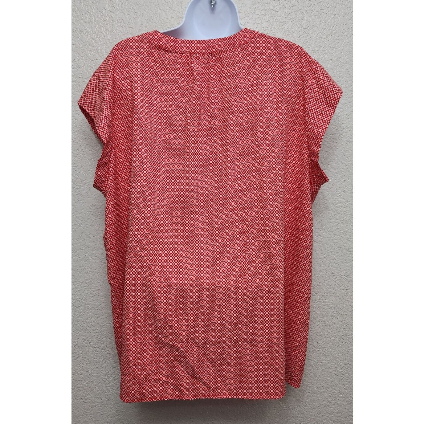 Other Hilary Radley Red White Geo Print Short Capped Sleeves XXL Size XXL / US 16-18 / IT 52-54 - 3 Thumbnail