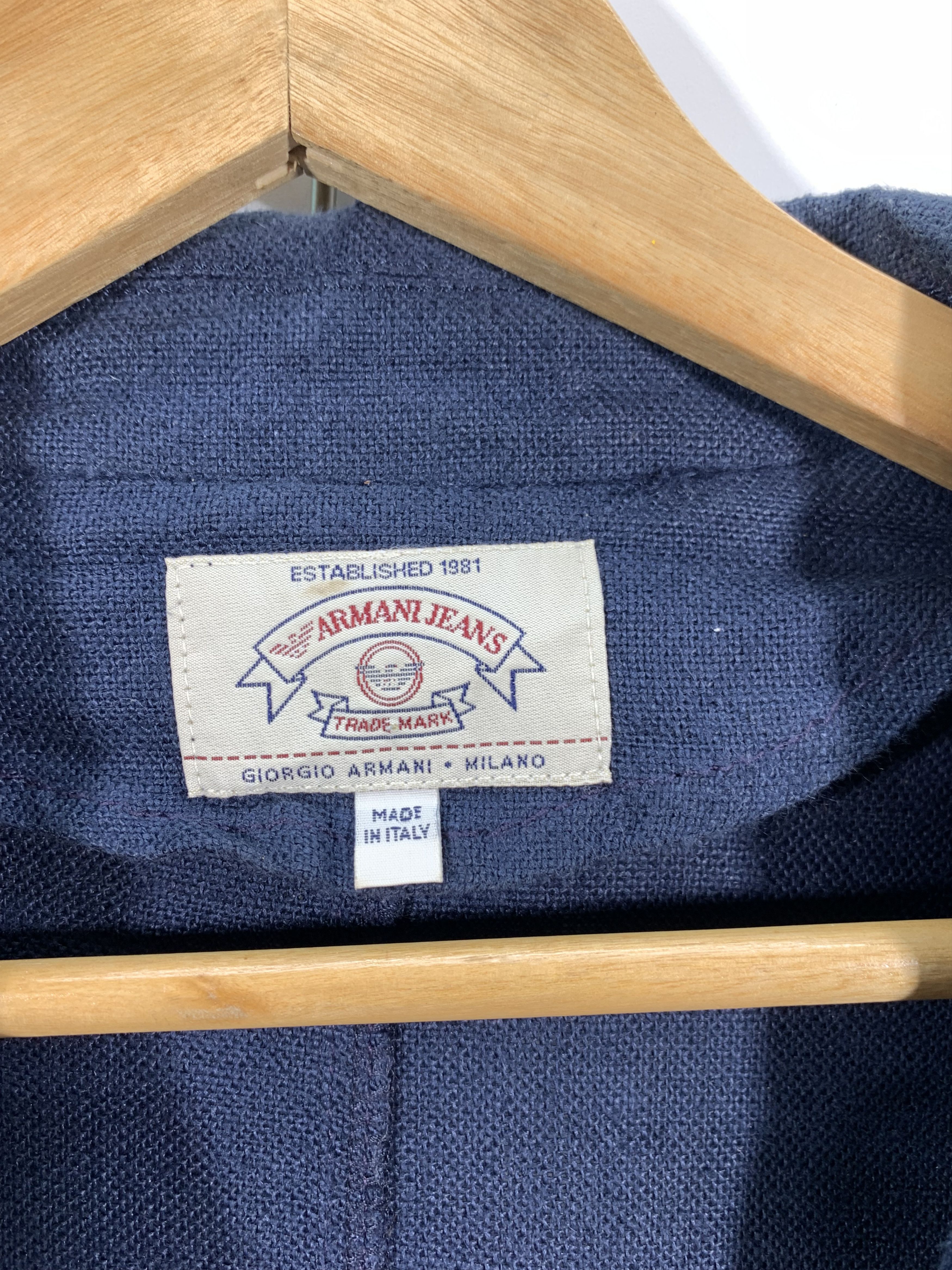Giorgio Armani ⚡️Vintage Armani Jacket Faded Blue Size US S / EU 44-46 / 1 - 6 Thumbnail