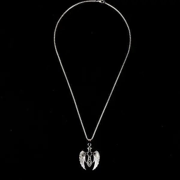Jewelry Wings Cross Necklace Crystal Chain Punk Gothic Size ONE SIZE - 7 Thumbnail