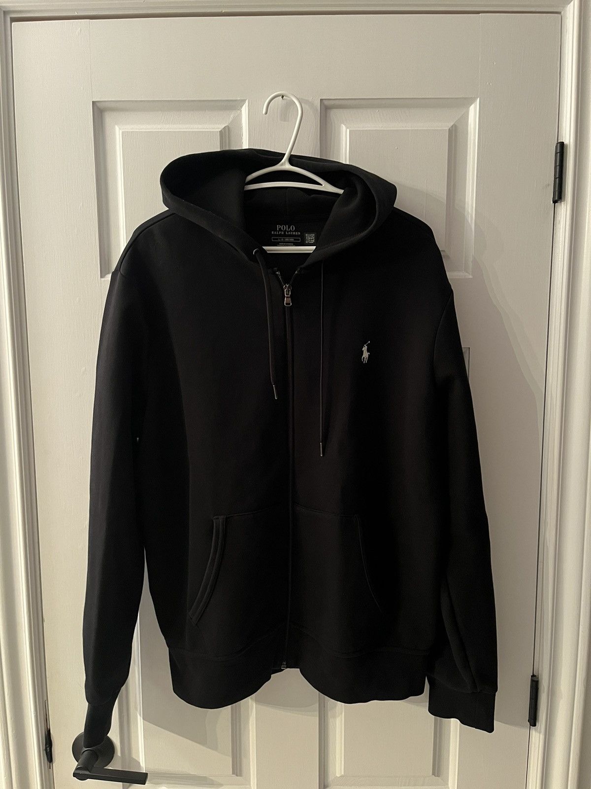 image of Polo Ralph Lauren Ralph Laurent Double-Knit Full-Zip Black Hoodie, Men's (Size Large)
