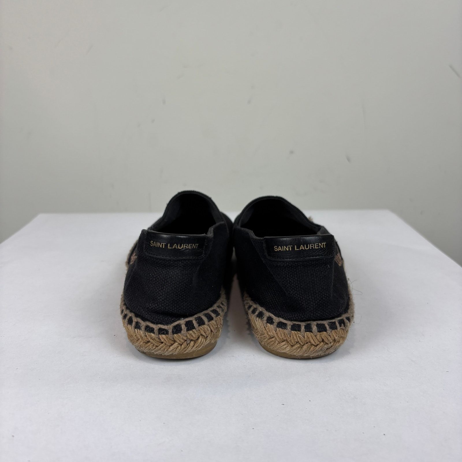 Saint Laurent Spellout Black Espadrilles Women's 7