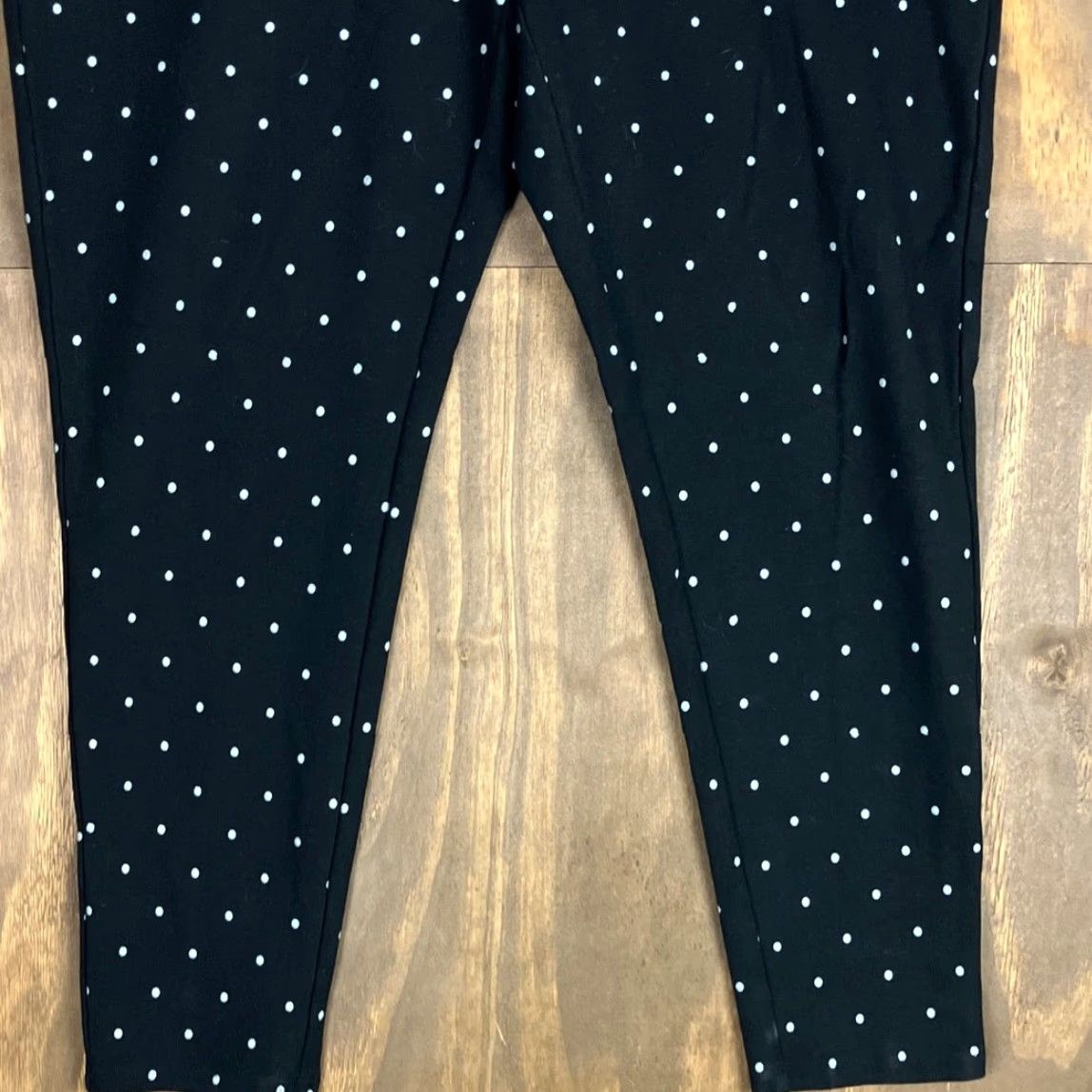 Vintage Chicos Womens Pants Black White Polka Dot Pull On High Rise Ankle Stretch 3 Size 25" / US 0 / IT 36 - 3 Thumbnail