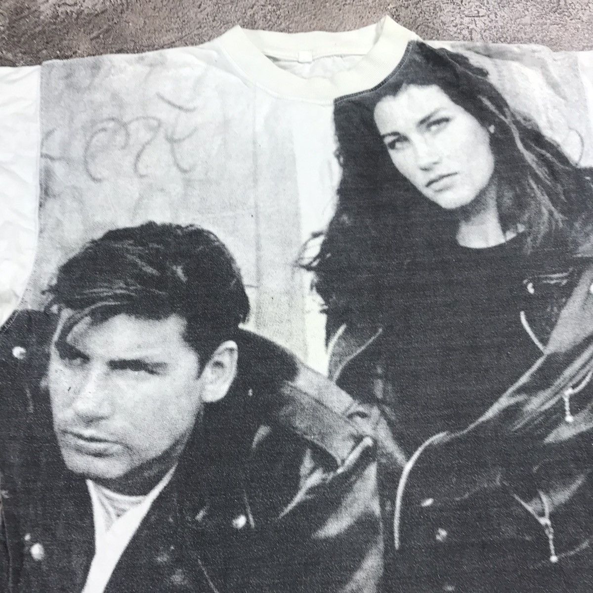 Vintage Vintage 90s Y2K Graphic Tee All Over Print Couple Photo Grun Size US L / EU 52-54 / 3 - 2 Thumbnail