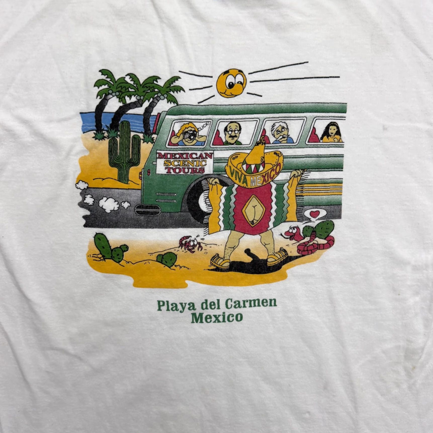 Vintage M&O KNITS Caribe Mexicano Playa Del Carmen Shirt Mens Large White Mexico Tourist T-Shirt Crew Neck Short Sleeve Graphic Print Logo Spring Summer Fall Size US L / EU 52-54 / 3 - 2 Thumbnail