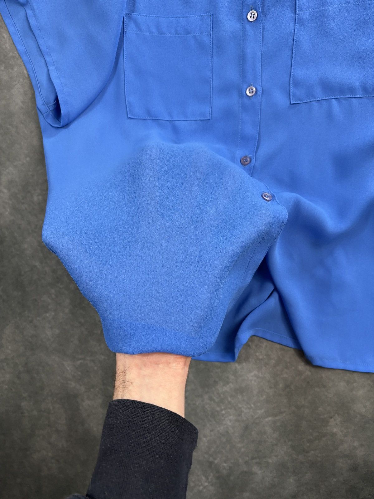Vintage 1980s Vintage Shortsleeve Shirt Buttonup Acetate Viscose 16 Size XL / US 12-14 / IT 48-50 - 7 Thumbnail