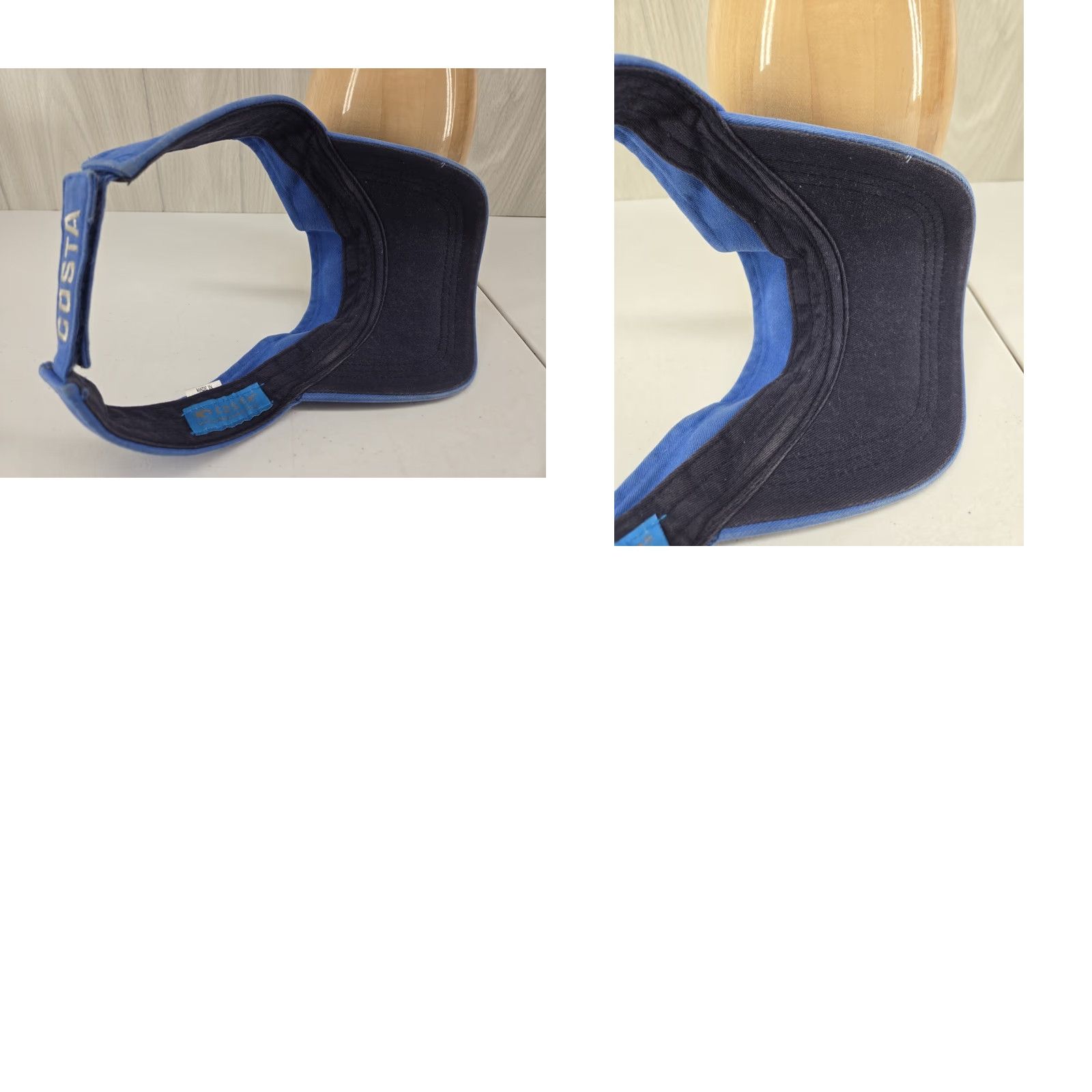 Costa Del Mar Costa Del Mar Distressed Blue Embroidered Logo Strapback Visor Unisex Adults One Size Cotton Adjustable Hat/Visor Spring Summer Carded Vintage: No Size ONE SIZE - 8 Thumbnail