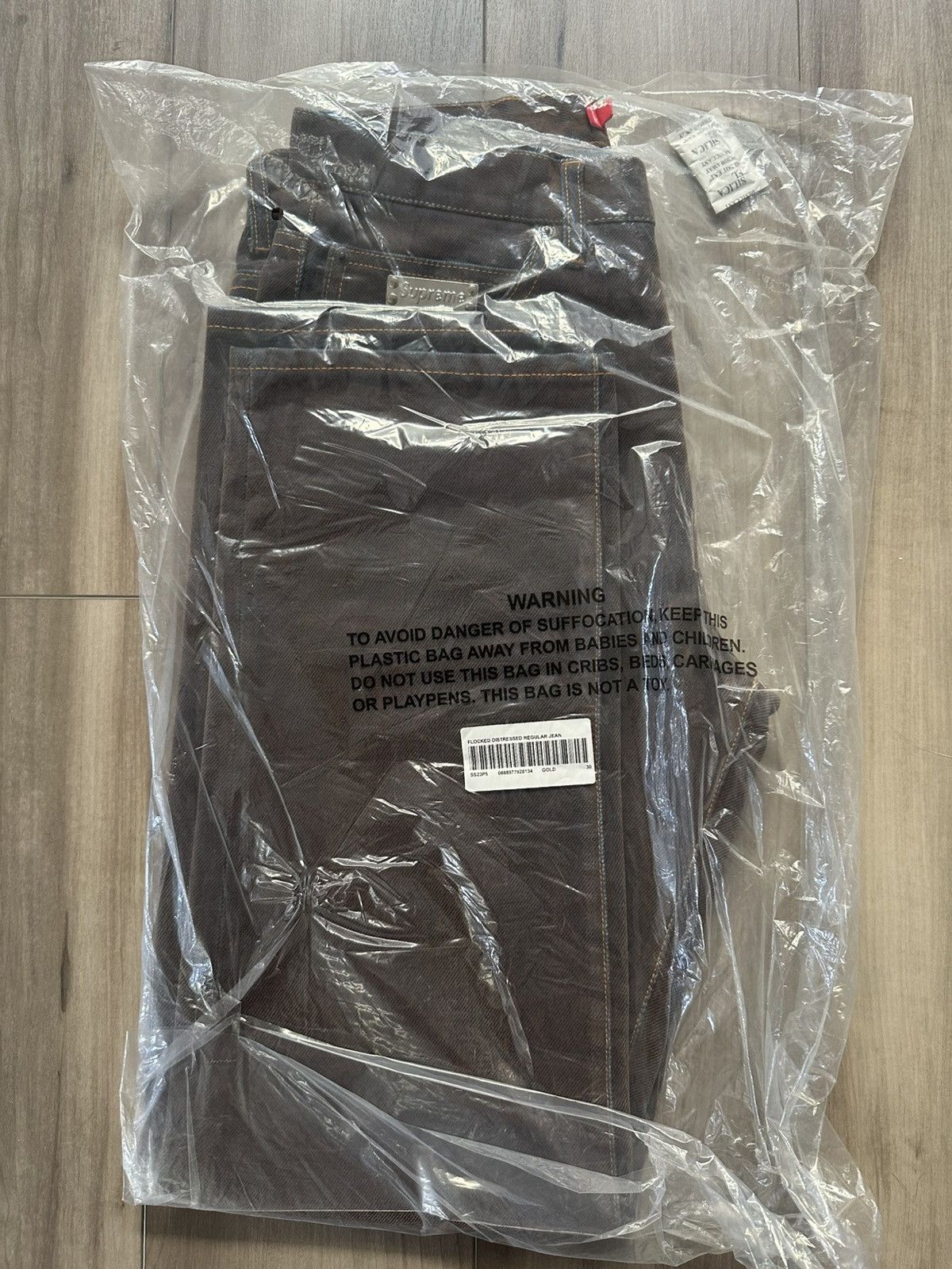 Supreme Flocked Distressed Regular Jean Size US 30 / EU 46 - 2 Thumbnail