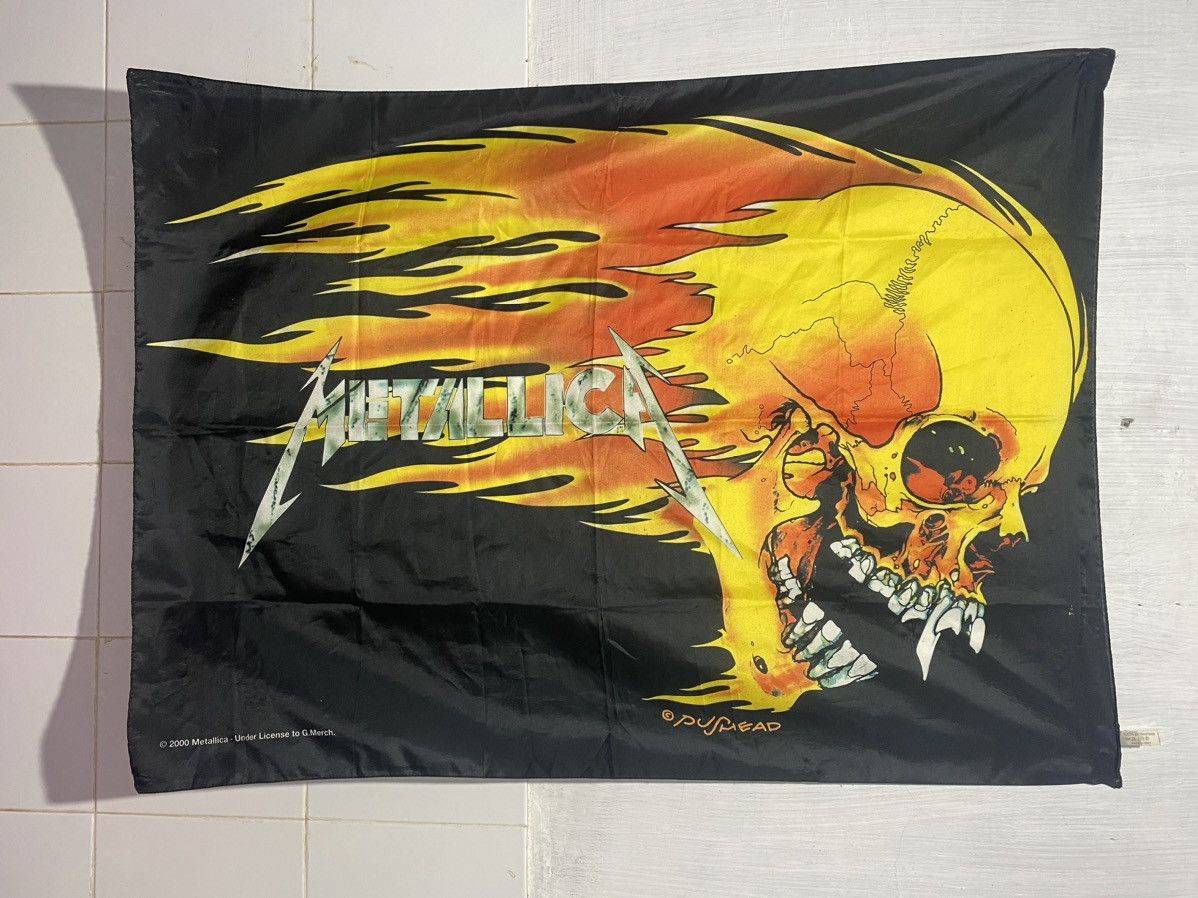 Metallica × Vintage Metallica Flamming Skull Flag Vintage Size ONE SIZE - 1 Thumbnail