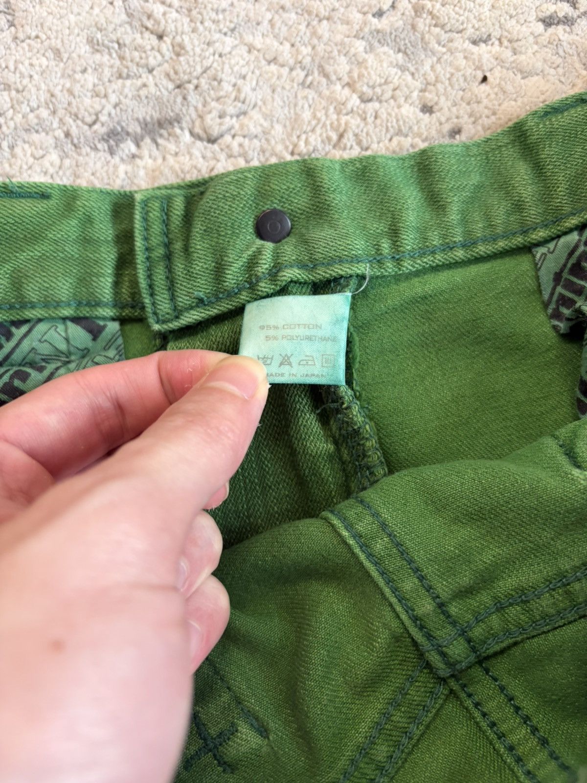 Number (N)ine AW05 Green Pain Denim Size US 31 - 10 Thumbnail
