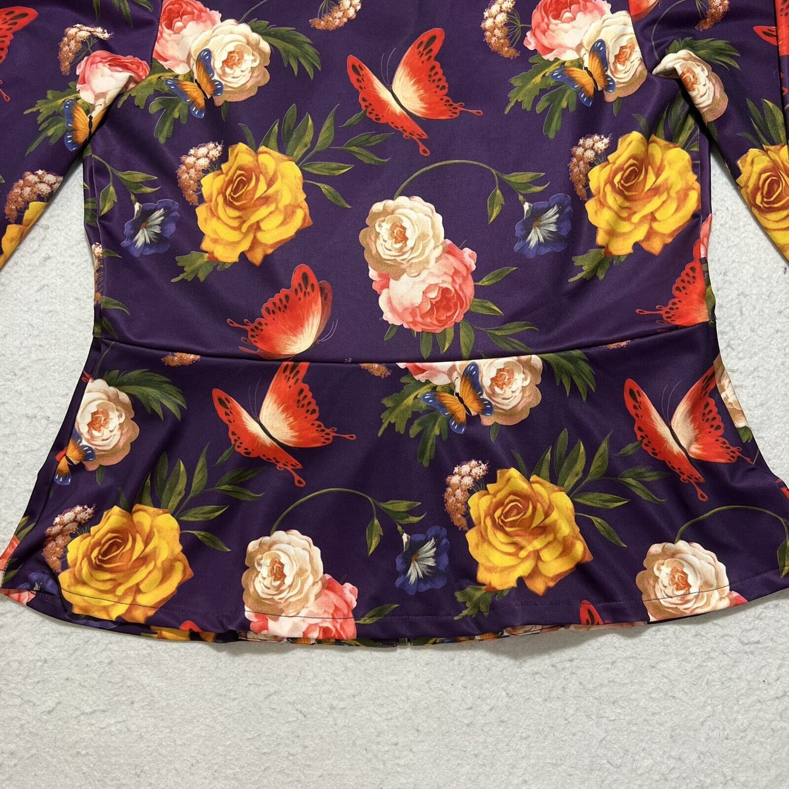 Disney Disney Parks Floral Peter Pan Tinkerbell Zip Peplum Jacket Size L / US 10 / IT 46 - 13 Thumbnail
