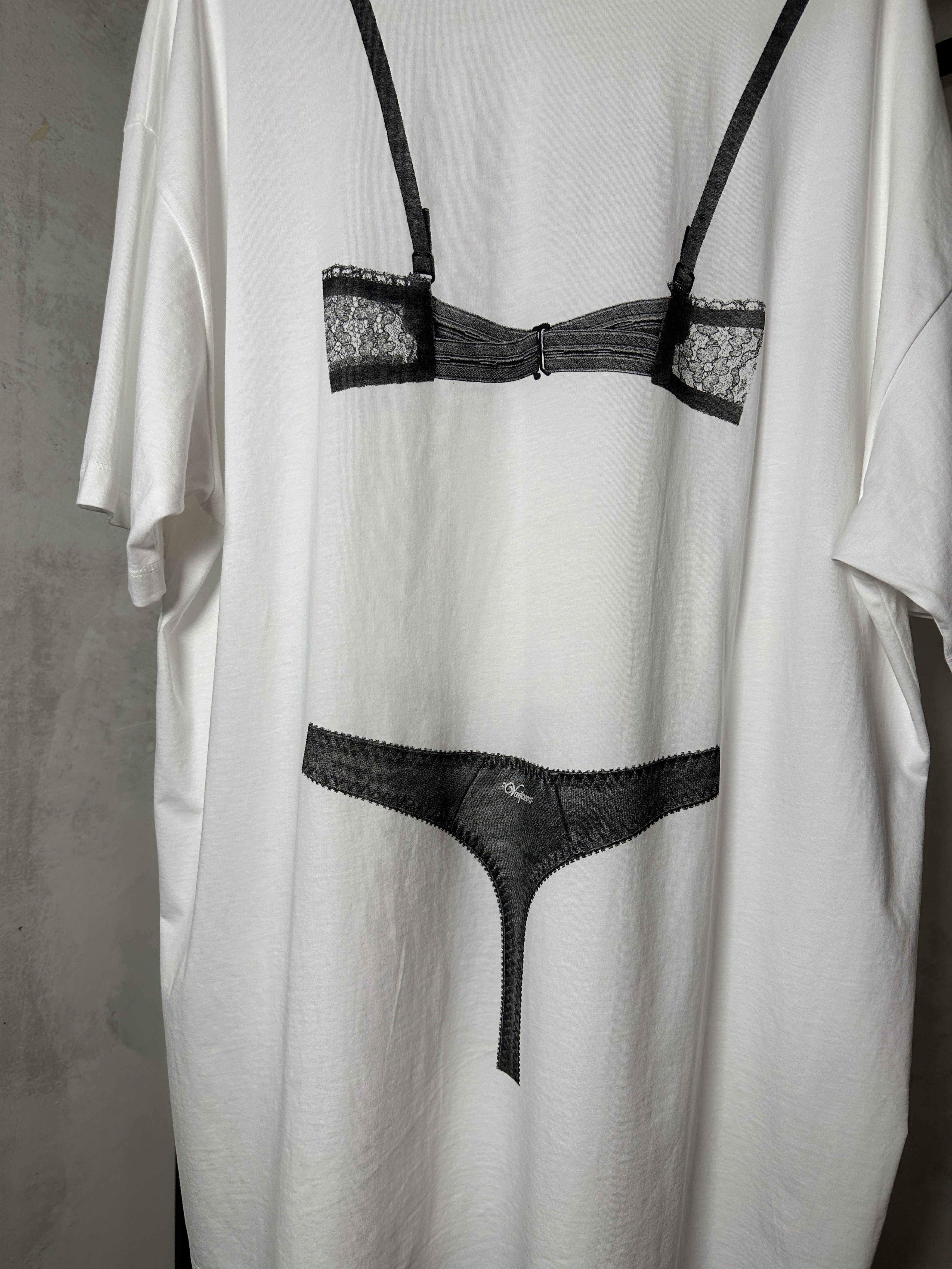 Vaquera Vaquera Lingerie Trompe L'Oeil T-Shirt Dress Size M / US 6-8 / IT 42-44 - 6 Thumbnail