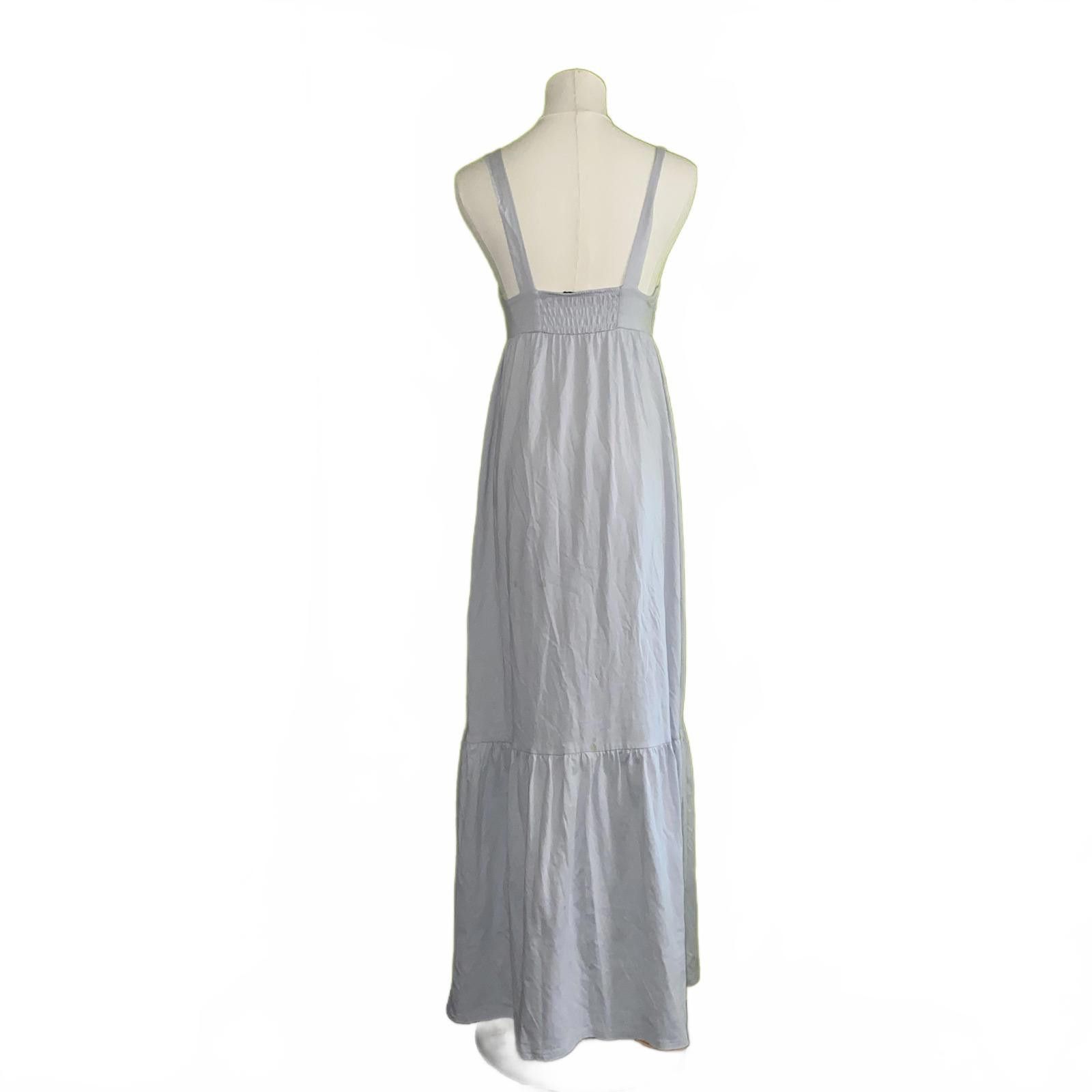 Zara ZARA Light Blue Tie Front Maxi Dress Cottagecore Boho S Size S / US 4 / IT 40 - 3 Thumbnail