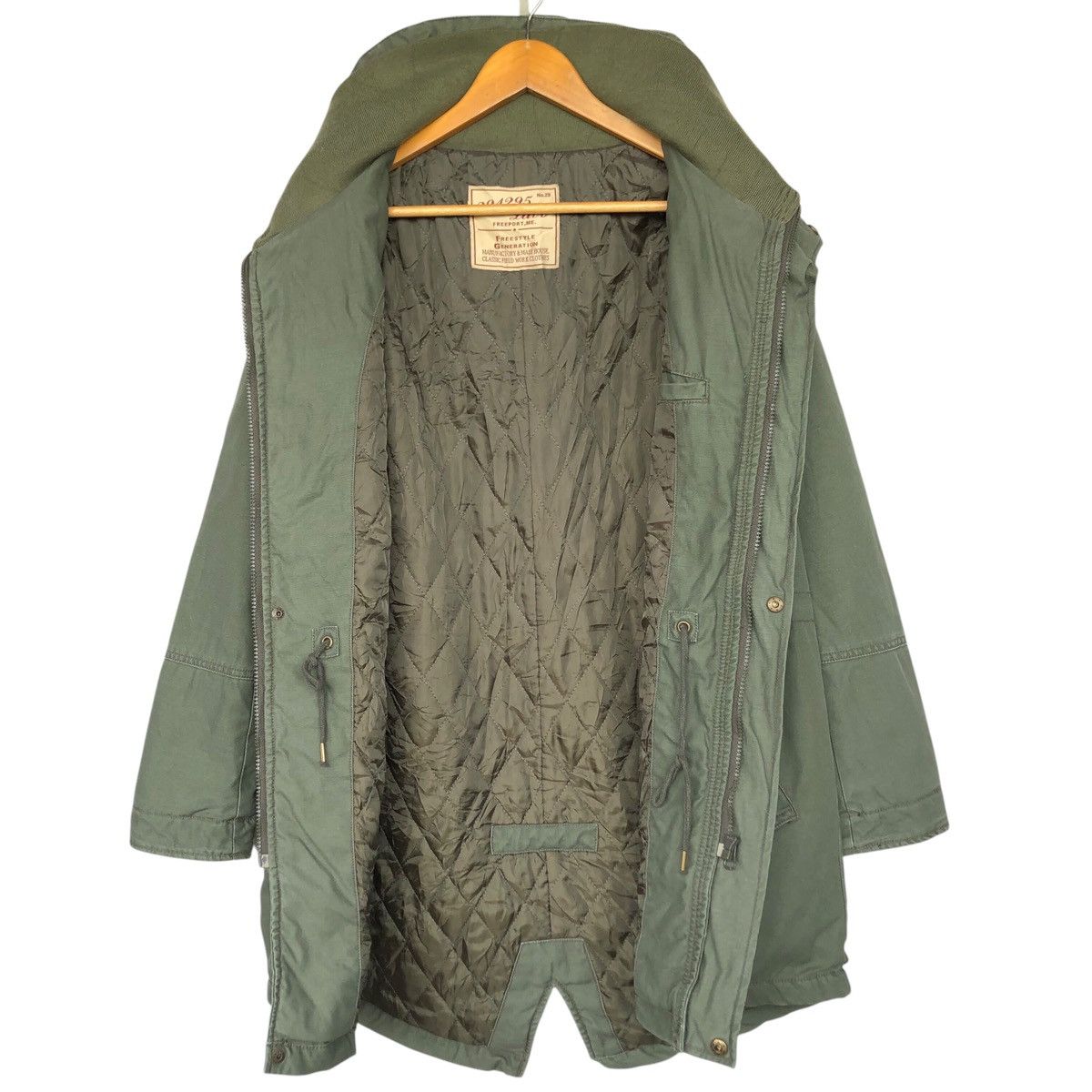 291295=Homme 2000s Japanese 291295 HOMME army green hooded parka jacket Size US S / EU 44-46 / 1 - 4 Thumbnail
