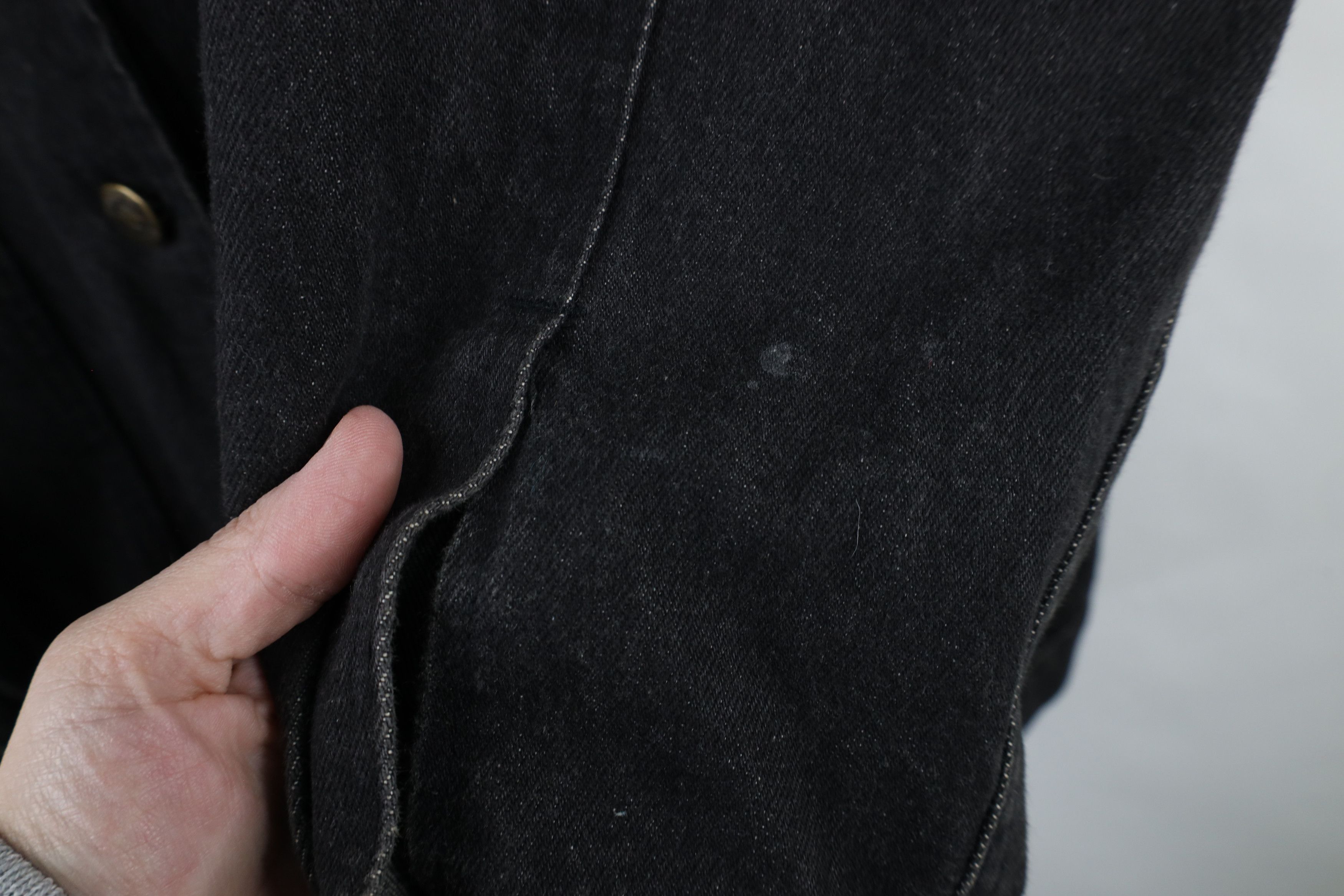 Vintage Vintage 90s Streetwear Baggy Denim Jean Trucker Jacket Black Size XL / US 12-14 / IT 48-50 - 4 Thumbnail