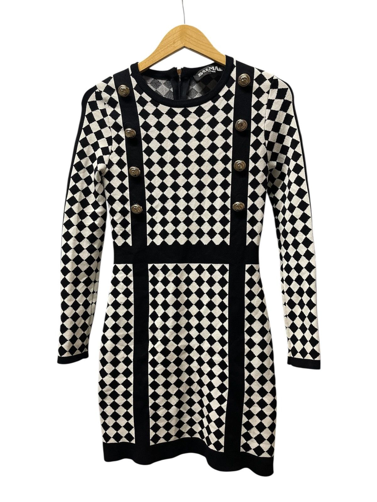 Balmain BALMAIN Mini Dress Whit a Geometric Pattenr Size S / US 4 / IT 40 - 2 Thumbnail