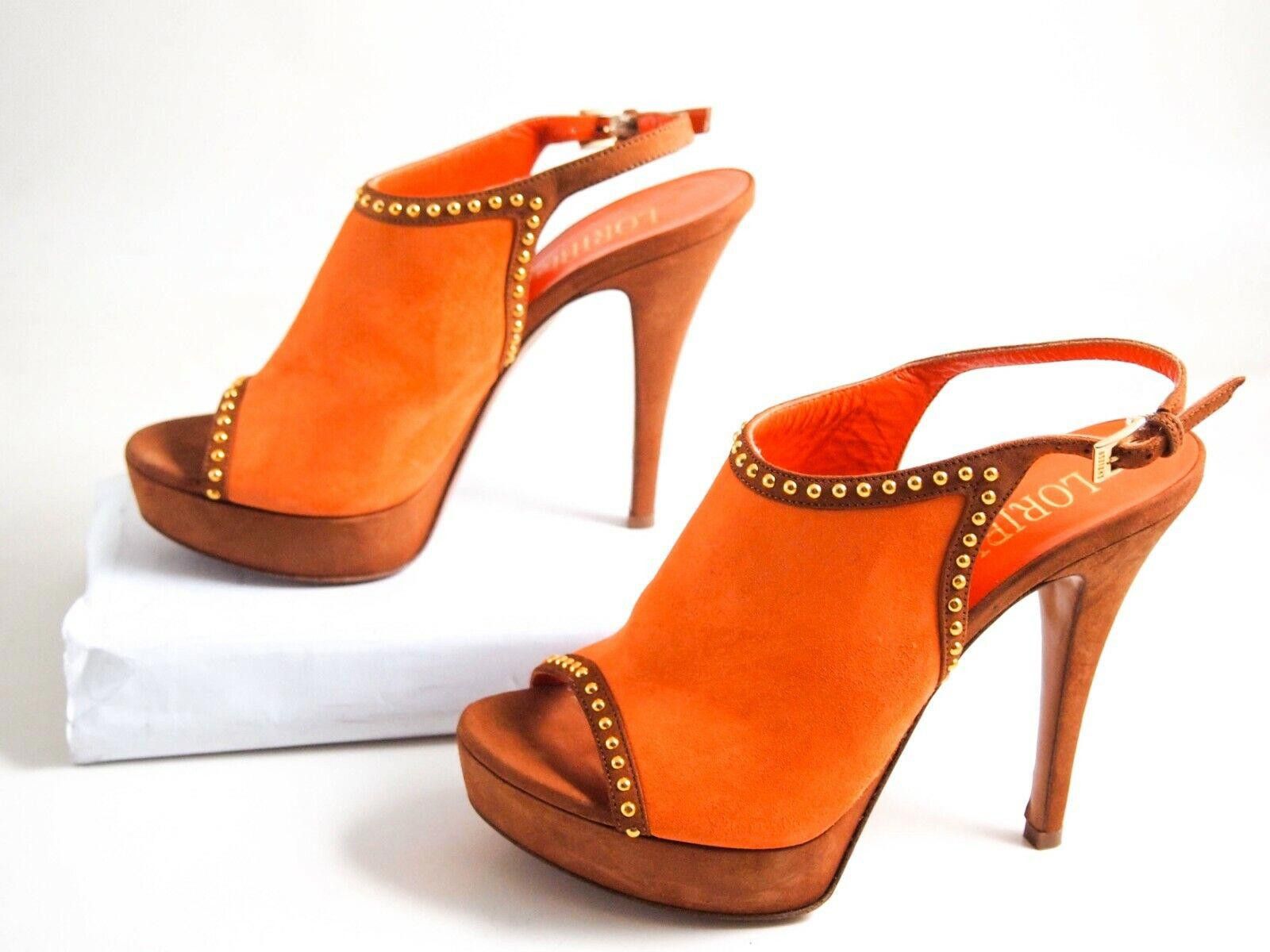Other Loriblu Plateau Sandals Studded Orange Suede US 6 EU 36 Size US 6 / IT 36 - 4 Thumbnail