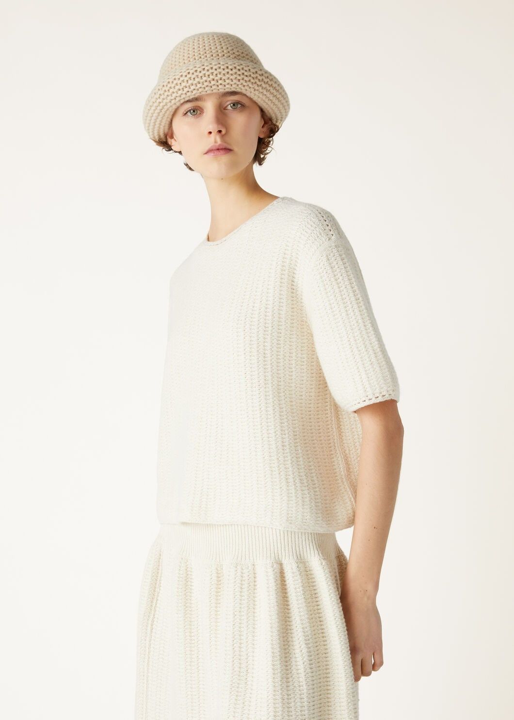 Loro Piana o1w1db10825 FAO2912 Fervento Crewneck Sweater in White Size L / US 10 / IT 46 - 4 Thumbnail