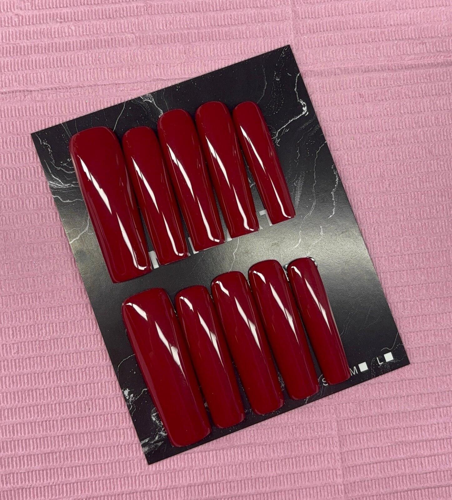 Handmade Extra long square Press on nails solid color builder gel Size ONE SIZE - 4 Thumbnail