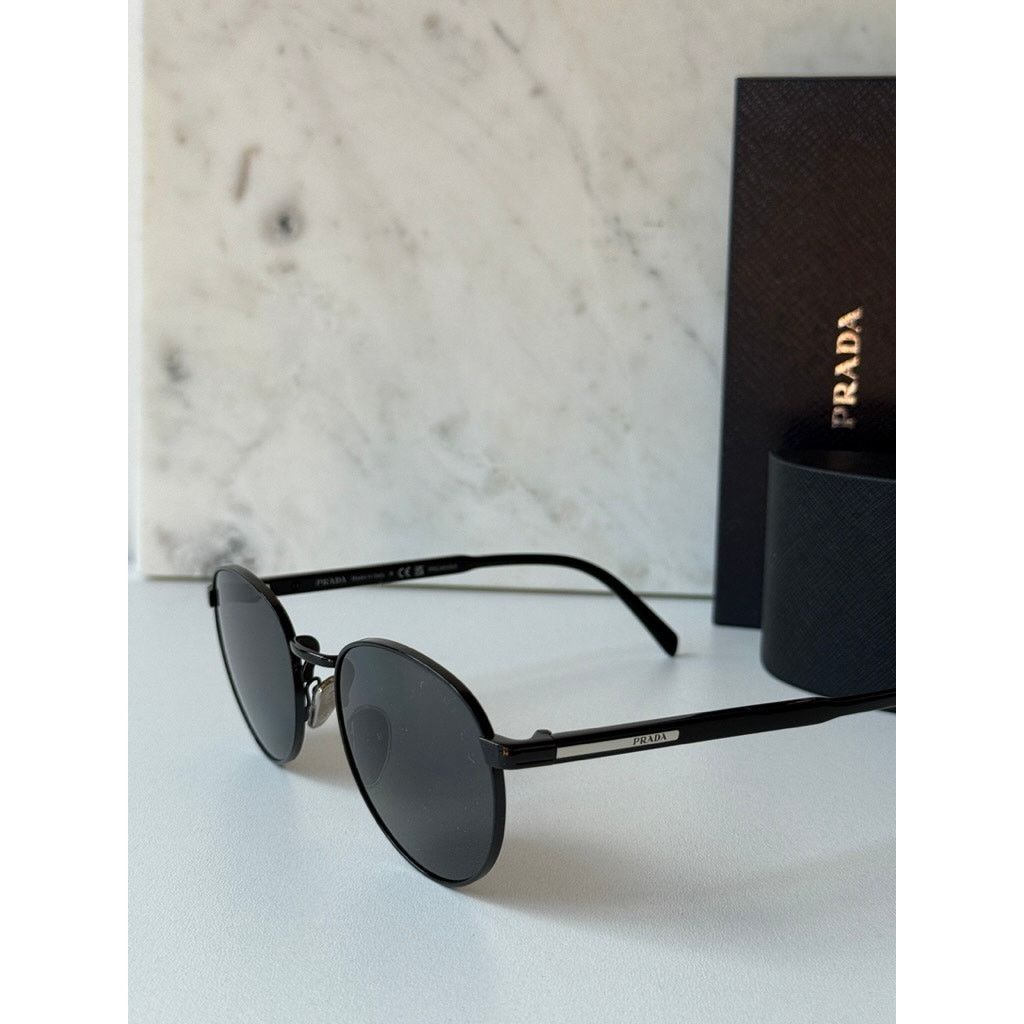 Prada NEW Prada PR B51S Polarized Metal Sunglasses in Black Size ONE SIZE - 3 Thumbnail