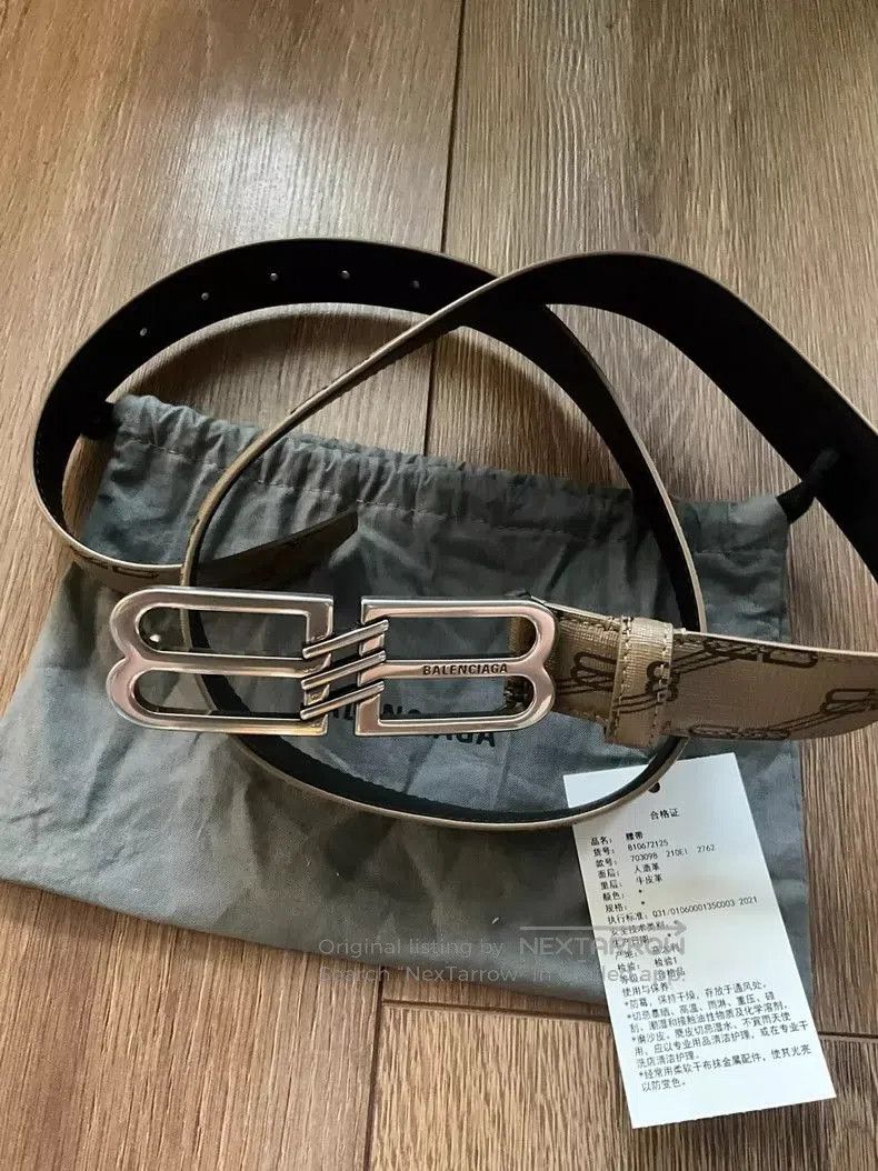 Balenciaga Balenciaga Brown Logo Belt 3.5cm Width. Size ONE SIZE - 4 Thumbnail