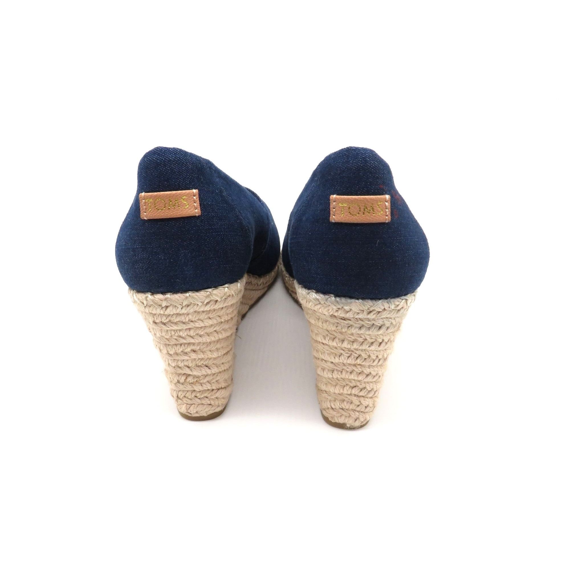 Toms Toms Michelle Navy Dark Denim Wedge Peep-Toe Shoes Size 7.5 Size US 7.5 / IT 37.5 - 6 Thumbnail