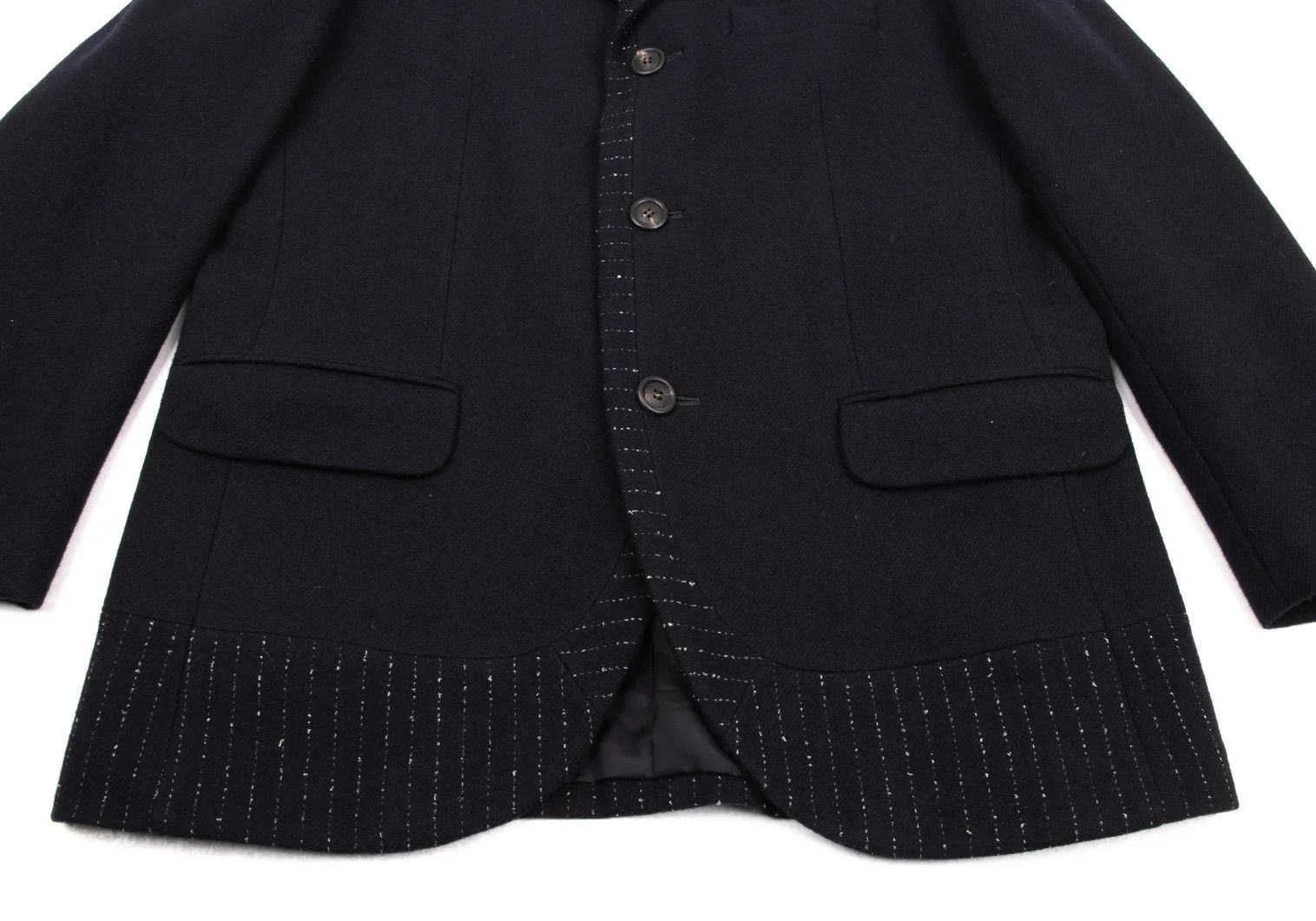 Issey Miyake Wool Stitch Design Jacket in Navy, Size XL Size US XL / EU 56 / 4 - 8 Thumbnail