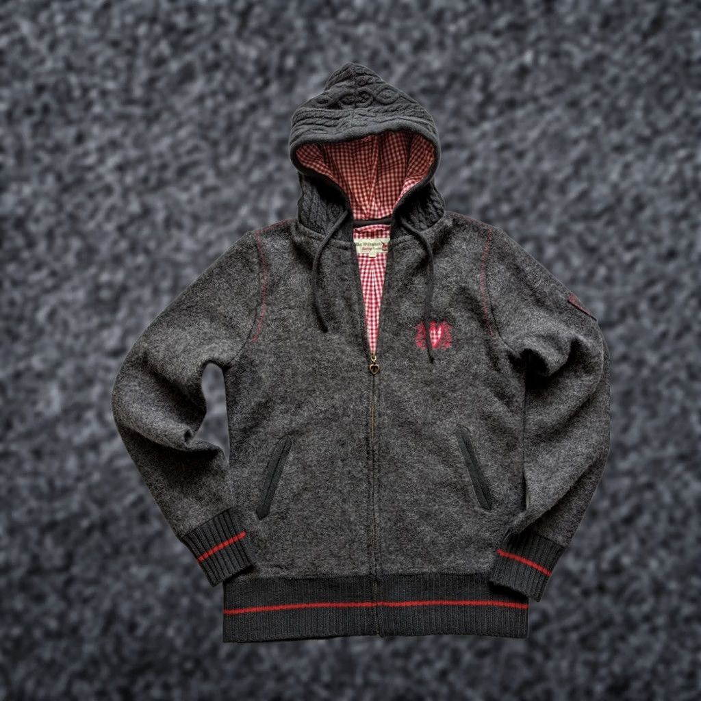 Vintage Trachten Women's Wool Zip Hoodie Jacket Gray 38 Regular Size Flying German Wool Outer Shell Zip Women’s Basic Jacket Mens? Size XS / US 0-2 / IT 36-38 - 1 Thumbnail