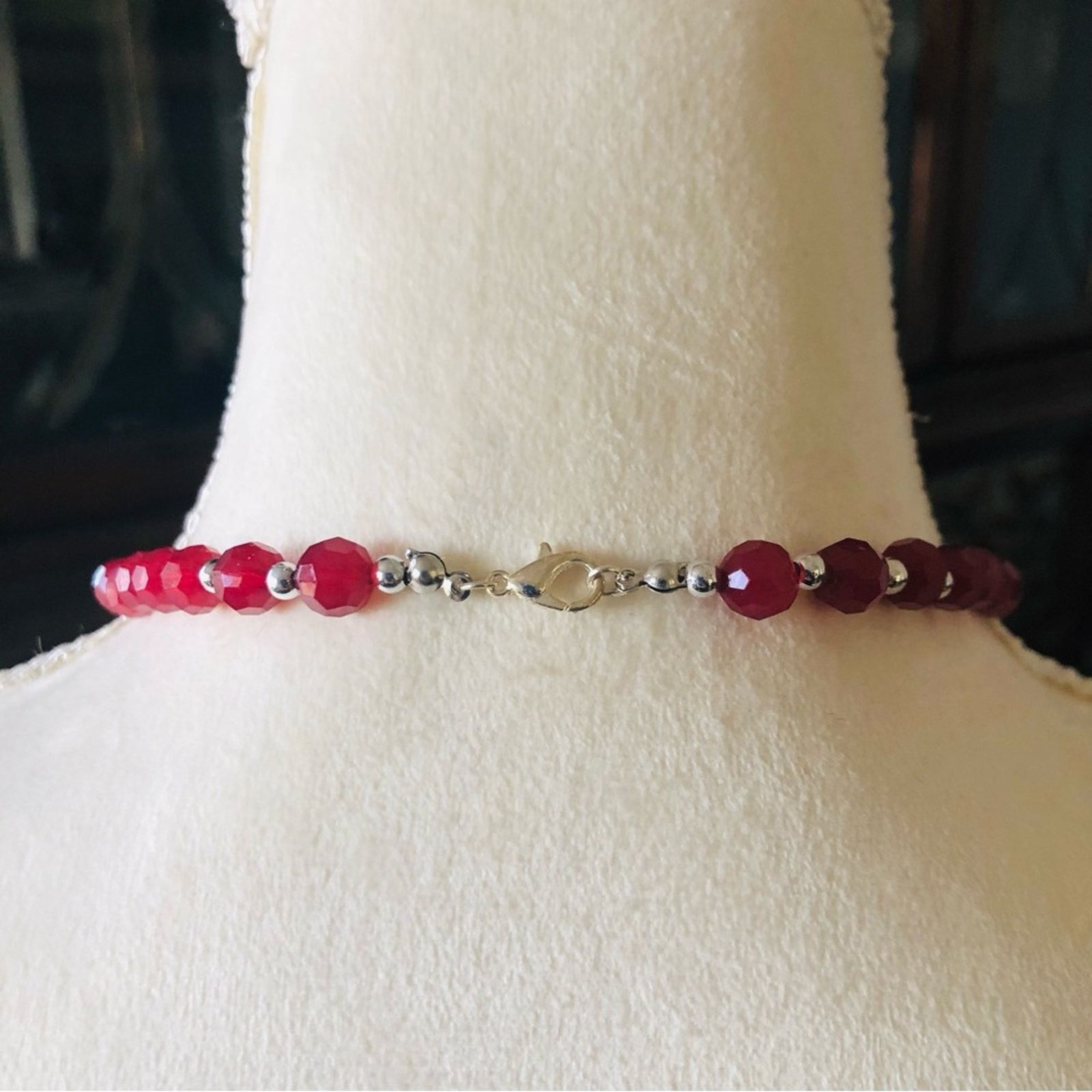 Handmade Handcrafted faceted glass and acrylic bead necklace Size ONE SIZE - 7 Thumbnail