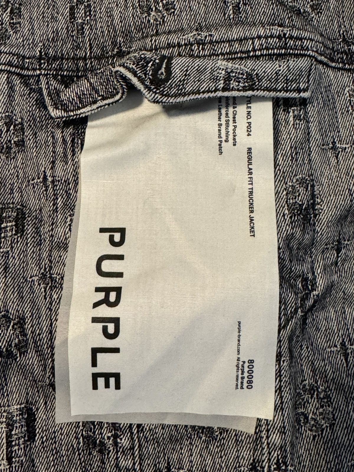 Purple Brand Purple Brand Black Denim White Monogram Flocked Jacket L Size US L / EU 52-54 / 3 - 3 Thumbnail