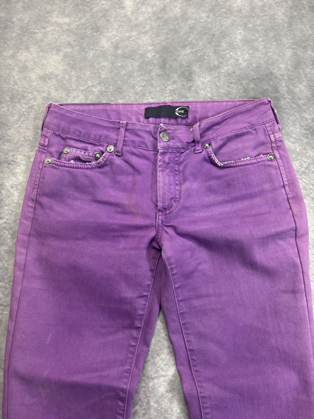 Just Cavalli × Roberto Cavalli × Vintage 2000s Just Cavalli Jeans Vintage Roberto Cavalli Purple Pant Size 29" - 5 Thumbnail
