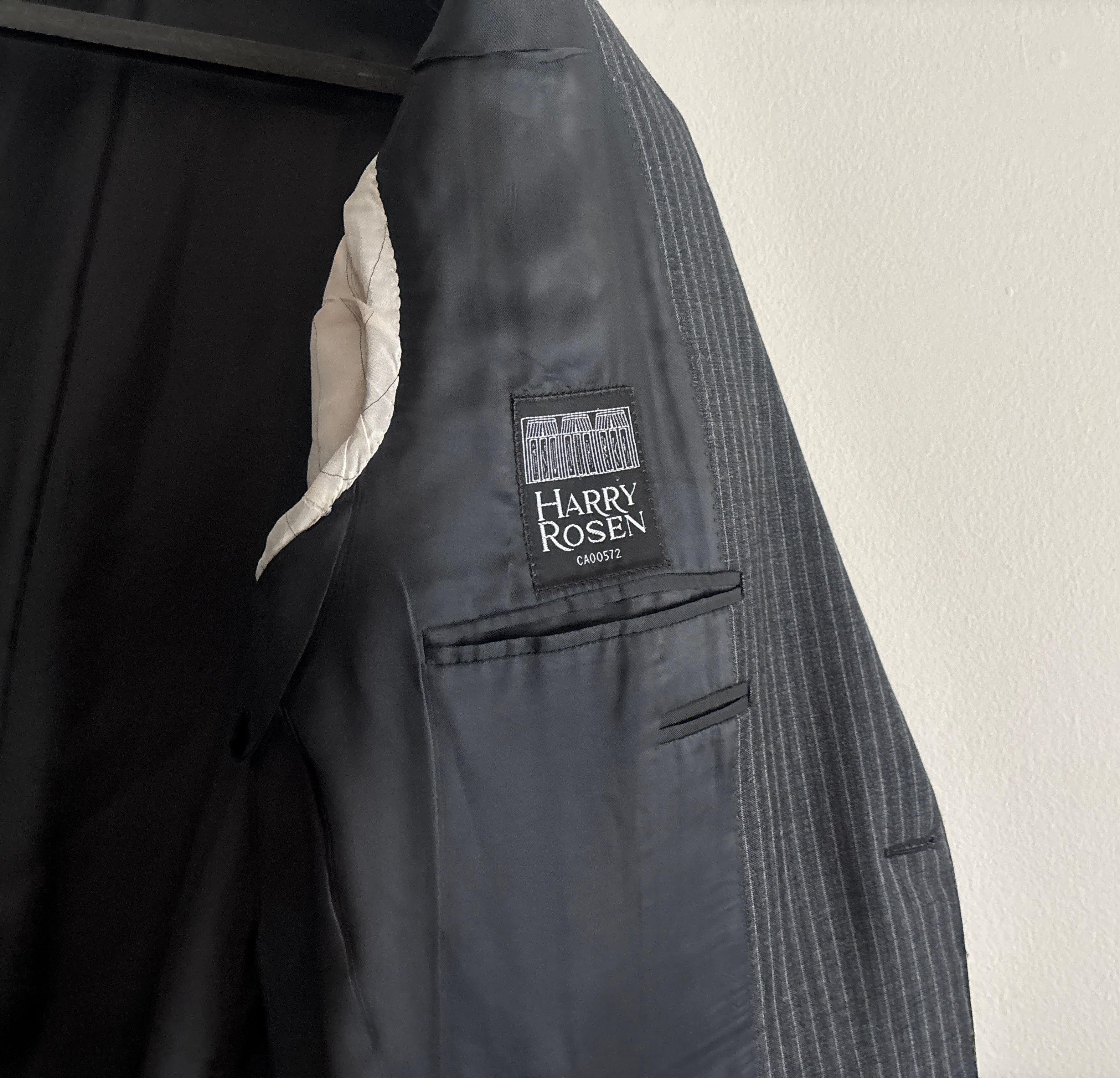 Canali $2100 Charcoal Grey Pinstripe Wool Suit -- 44 Pants 36 Size 44R - 19 Thumbnail