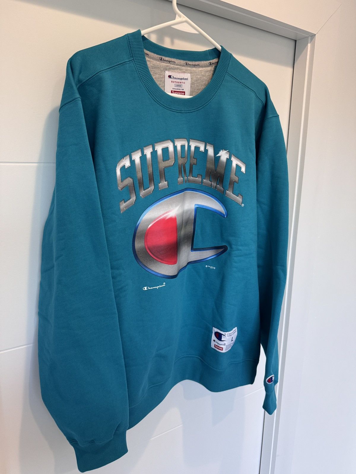 Supreme Supreme Champion Chrome Blue Crewneck Sweater Size L NEW Size US L / EU 52-54 / 3 - 2 Thumbnail