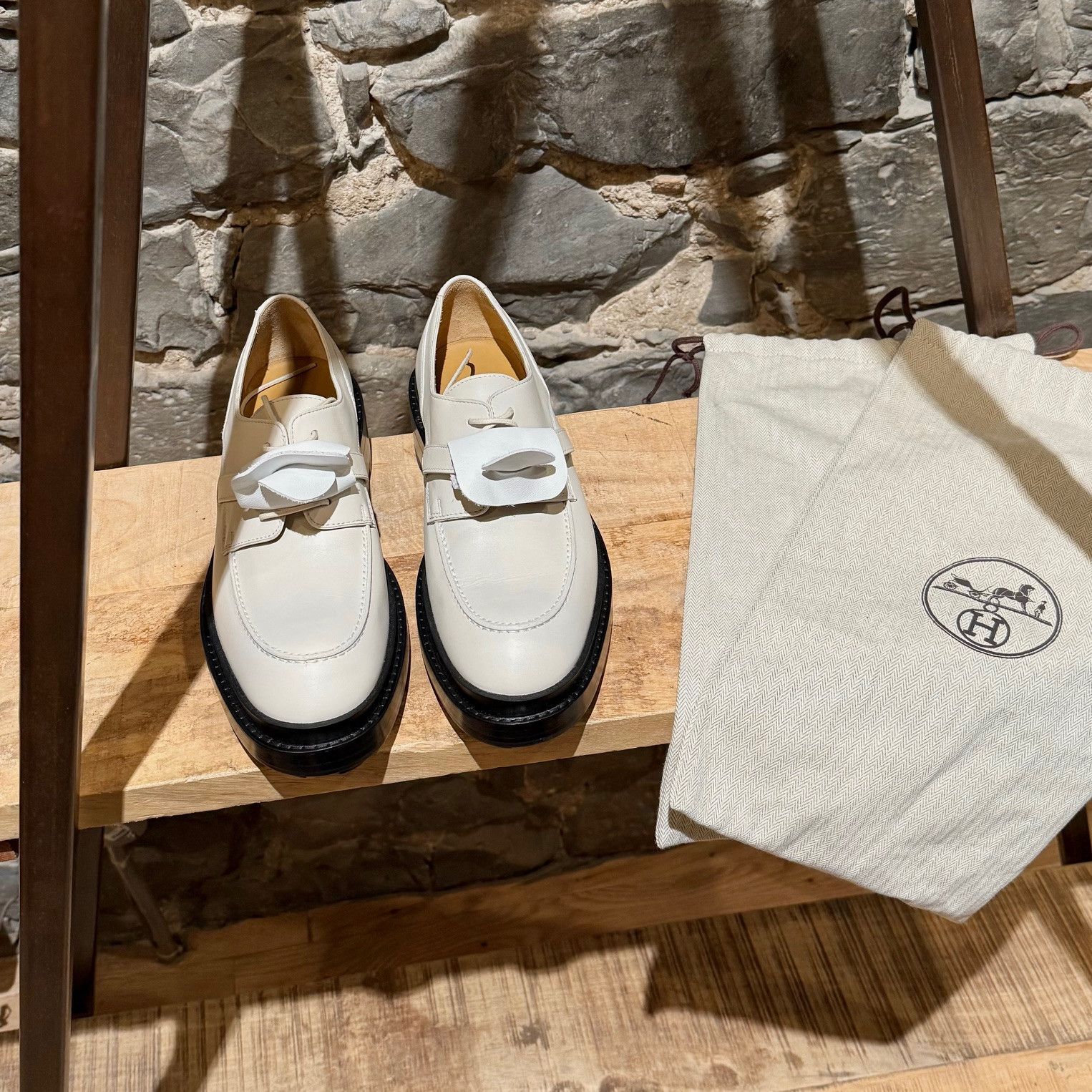 Hermes Hermès White First Derby Kelly Buckle Shoes Size US 9 / IT 39 - 13 Thumbnail
