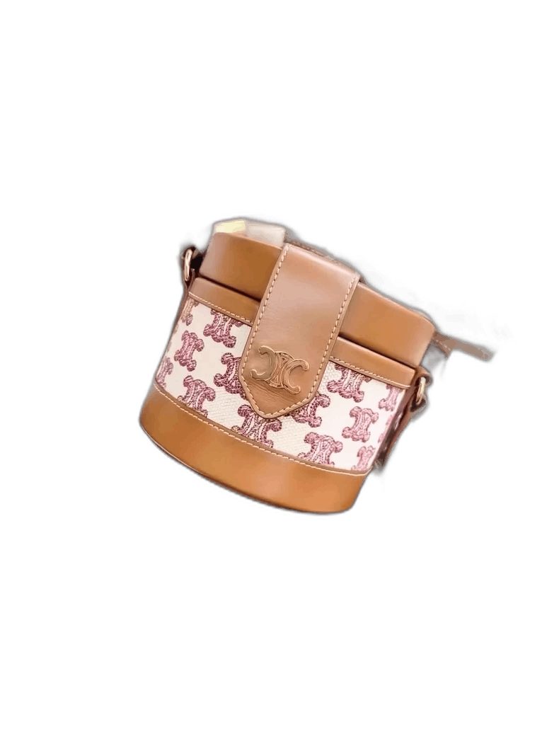 Celine Bucket Bag With Red Patterns, Women's