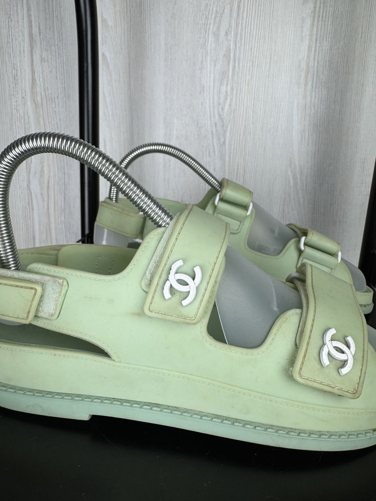 Chanel Chanel "Dad" Sandals Green Premium Size US 7 / IT 37 - 5 Thumbnail