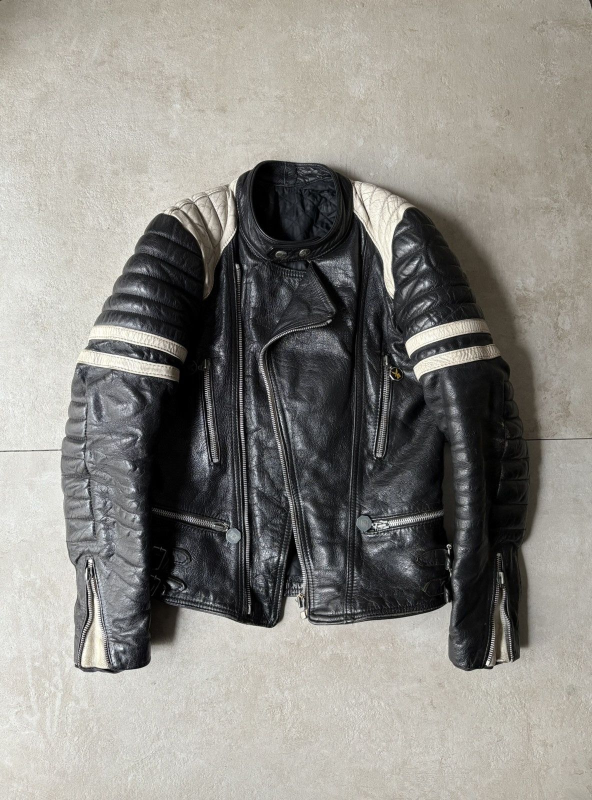 Leather cafe racer jacket