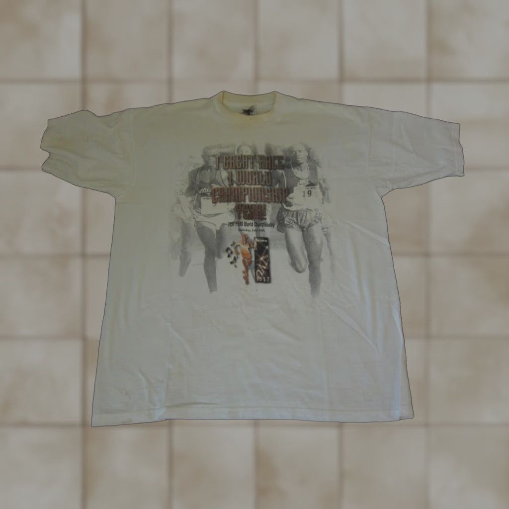 Fruit Of The Loom VINTAGE Great Race Shirt Mens XL White 80s 90s Classic School Fruit of the Loom T-Shirt Mens XL White Size US XL / EU 56 / 4 - 1 Thumbnail
