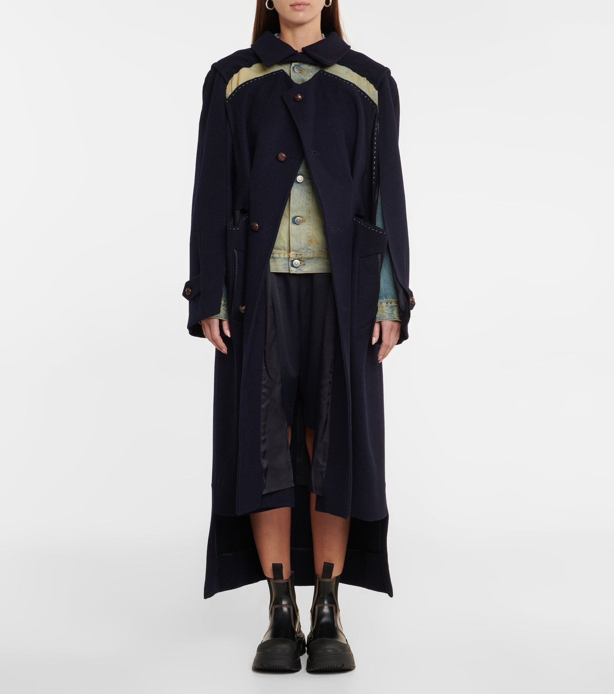 Maison Margiela Margiela deconstructed coat jacket cape denim wool womens 38 Size XS / US 0-2 / IT 36-38 - 6 Thumbnail