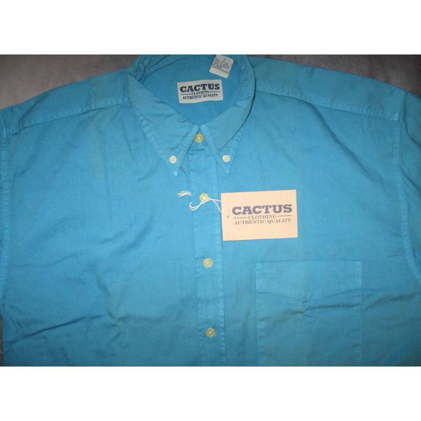 Vintage Cactus Shirt Mens S Blue CLOTHING Button Down New flaw Men Casual SHORT SLEEVE Size US S / EU 44-46 / 1 - 3 Thumbnail