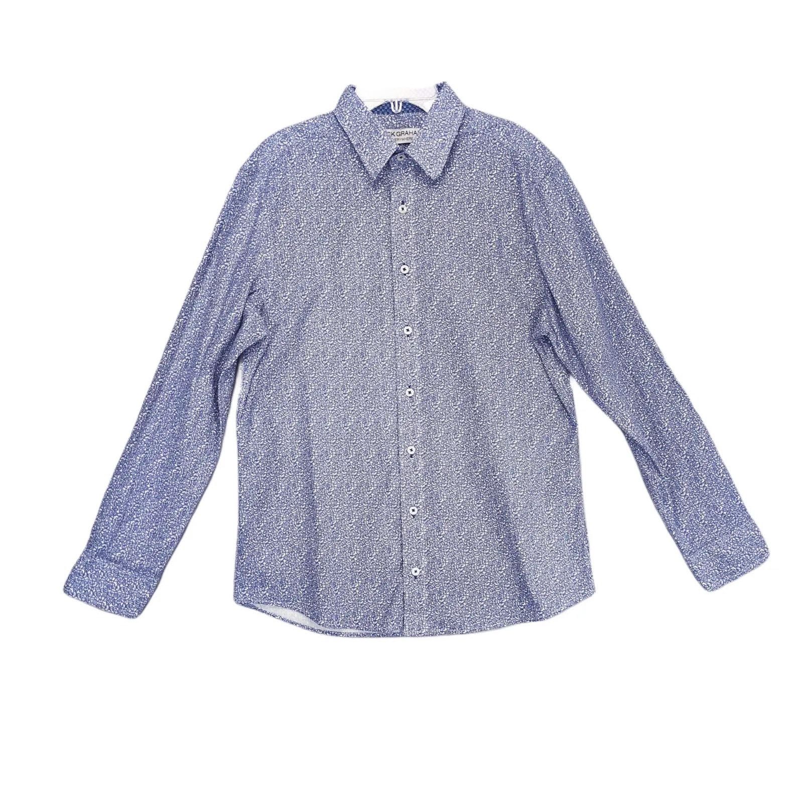 Other Nick Graham Everywhere Men's M Blue Paisley Button-Up Shirt Size US M / EU 48-50 / 2 - 1 Thumbnail