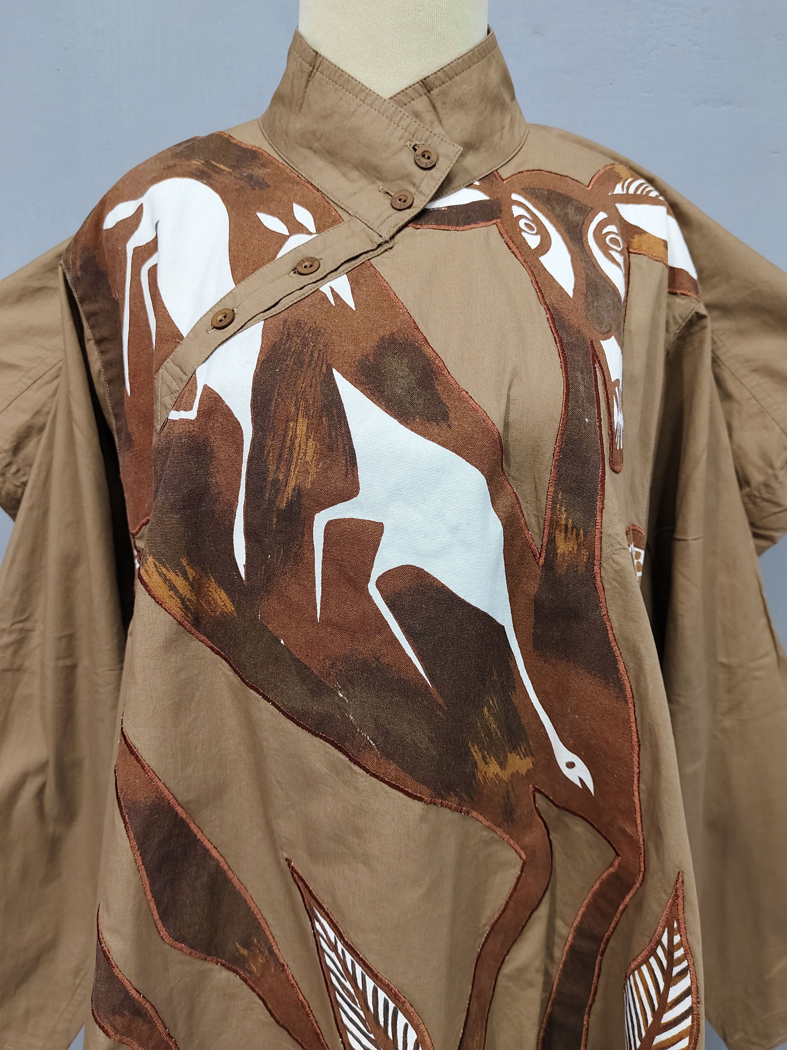 Kansai Yamamoto ARCHIVE📕80s Kansai Ethnic Totemic Mouse Deer Art Shirt Size US M / EU 48-50 / 2 - 10 Thumbnail