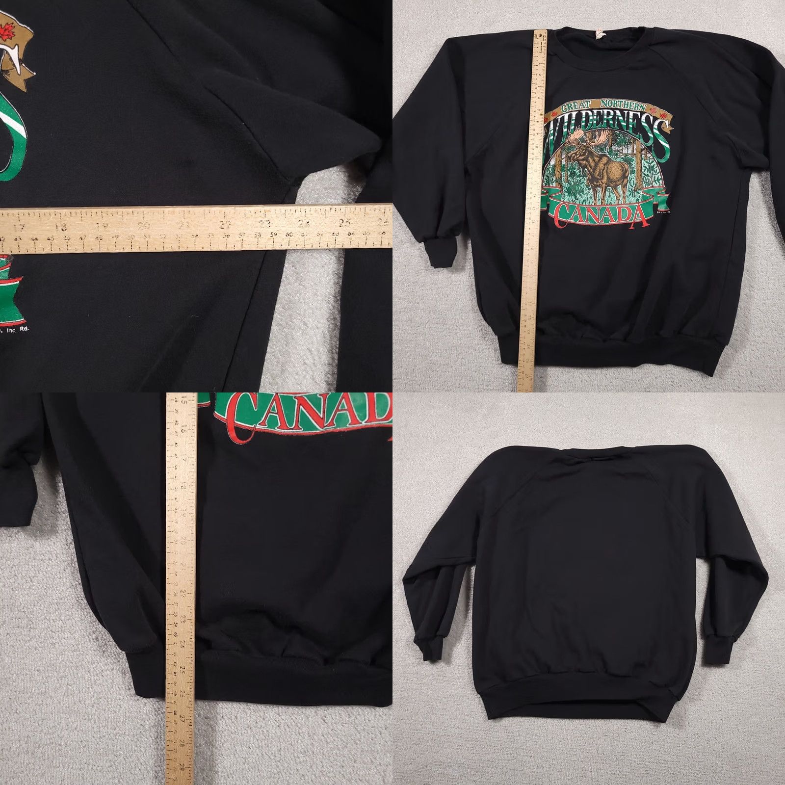 Greats VINTAGE 90s Streetwear Sweatshirt Mens XL Black Great Northern Wilderness Canada Sweatshirt Pullover Crew Neck Fleece Graphic Print Size US XL / EU 56 / 4 - 8 Thumbnail